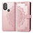 Leather Case Stands Fashionable Pattern Flip Cover Holder for Motorola Moto G Play (2023) Rose Gold