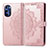 Leather Case Stands Fashionable Pattern Flip Cover Holder for Motorola Moto G Stylus (2022) 5G Rose Gold