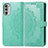 Leather Case Stands Fashionable Pattern Flip Cover Holder for Motorola MOTO G52 Green