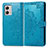 Leather Case Stands Fashionable Pattern Flip Cover Holder for Motorola Moto G53j 5G Blue