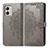 Leather Case Stands Fashionable Pattern Flip Cover Holder for Motorola Moto G53j 5G Gray