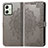 Leather Case Stands Fashionable Pattern Flip Cover Holder for Motorola Moto G54 5G Gray