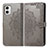 Leather Case Stands Fashionable Pattern Flip Cover Holder for Motorola Moto G73 5G Gray