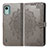 Leather Case Stands Fashionable Pattern Flip Cover Holder for Nokia C12 Gray