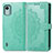 Leather Case Stands Fashionable Pattern Flip Cover Holder for Nokia C12 Pro Green