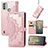 Leather Case Stands Fashionable Pattern Flip Cover Holder for Nokia C31