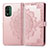 Leather Case Stands Fashionable Pattern Flip Cover Holder for Nokia XR21 Rose Gold