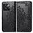 Leather Case Stands Fashionable Pattern Flip Cover Holder for OnePlus 10T 5G Black