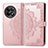 Leather Case Stands Fashionable Pattern Flip Cover Holder for OnePlus 11R 5G Rose Gold