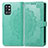 Leather Case Stands Fashionable Pattern Flip Cover Holder for OnePlus 9R 5G Green