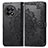 Leather Case Stands Fashionable Pattern Flip Cover Holder for OnePlus Ace 2 5G Black