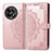 Leather Case Stands Fashionable Pattern Flip Cover Holder for OnePlus Ace 2 5G Rose Gold
