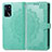 Leather Case Stands Fashionable Pattern Flip Cover Holder for Oppo A16s Green
