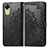 Leather Case Stands Fashionable Pattern Flip Cover Holder for Oppo A17K Black