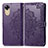 Leather Case Stands Fashionable Pattern Flip Cover Holder for Oppo A17K Purple