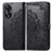 Leather Case Stands Fashionable Pattern Flip Cover Holder for Oppo A18 Black