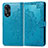 Leather Case Stands Fashionable Pattern Flip Cover Holder for Oppo A18 Blue