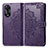 Leather Case Stands Fashionable Pattern Flip Cover Holder for Oppo A18 Purple