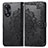 Leather Case Stands Fashionable Pattern Flip Cover Holder for Oppo A38 Black