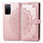 Leather Case Stands Fashionable Pattern Flip Cover Holder for Oppo A53s 5G Rose Gold