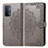 Leather Case Stands Fashionable Pattern Flip Cover Holder for Oppo A54 5G Gray
