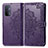 Leather Case Stands Fashionable Pattern Flip Cover Holder for Oppo A54 5G Purple