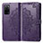 Leather Case Stands Fashionable Pattern Flip Cover Holder for Oppo A55 5G Purple