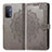 Leather Case Stands Fashionable Pattern Flip Cover Holder for Oppo A74 5G Gray