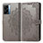 Leather Case Stands Fashionable Pattern Flip Cover Holder for Oppo A77 5G Gray