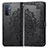 Leather Case Stands Fashionable Pattern Flip Cover Holder for Oppo A93 5G Black