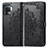 Leather Case Stands Fashionable Pattern Flip Cover Holder for Oppo A94 4G Black