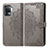 Leather Case Stands Fashionable Pattern Flip Cover Holder for Oppo A94 4G Gray