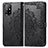 Leather Case Stands Fashionable Pattern Flip Cover Holder for Oppo A94 5G Black