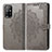 Leather Case Stands Fashionable Pattern Flip Cover Holder for Oppo A94 5G Gray