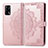 Leather Case Stands Fashionable Pattern Flip Cover Holder for Oppo A95 4G Rose Gold