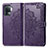 Leather Case Stands Fashionable Pattern Flip Cover Holder for Oppo F19 Pro Purple