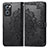 Leather Case Stands Fashionable Pattern Flip Cover Holder for Oppo F21s Pro 4G Black