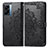 Leather Case Stands Fashionable Pattern Flip Cover Holder for Oppo K10 5G India Black