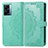 Leather Case Stands Fashionable Pattern Flip Cover Holder for Oppo K10 5G India Green