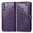 Leather Case Stands Fashionable Pattern Flip Cover Holder for Oppo K9 Pro 5G Purple