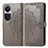 Leather Case Stands Fashionable Pattern Flip Cover Holder for Oppo Reno10 5G Gray