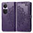 Leather Case Stands Fashionable Pattern Flip Cover Holder for Oppo Reno10 5G Purple