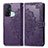 Leather Case Stands Fashionable Pattern Flip Cover Holder for Oppo Reno5 A Purple