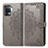 Leather Case Stands Fashionable Pattern Flip Cover Holder for Oppo Reno5 F Gray