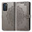 Leather Case Stands Fashionable Pattern Flip Cover Holder for Oppo Reno6 5G Gray