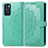 Leather Case Stands Fashionable Pattern Flip Cover Holder for Oppo Reno6 5G Green