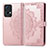 Leather Case Stands Fashionable Pattern Flip Cover Holder for Oppo Reno7 Pro 5G Rose Gold