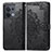 Leather Case Stands Fashionable Pattern Flip Cover Holder for Oppo Reno8 5G Black