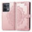 Leather Case Stands Fashionable Pattern Flip Cover Holder for Oppo Reno8 5G Rose Gold