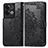 Leather Case Stands Fashionable Pattern Flip Cover Holder for Oppo Reno8 Pro 5G Black